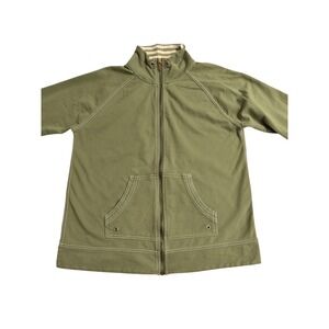 ANNE KLEIN Sport Womens Jacket Size Medium Full Zip Nautical Olive Color Pockets